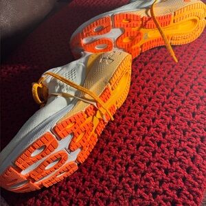 Under Armour White and Orange Sneakers
